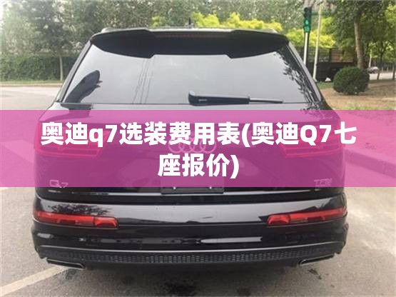 奥迪q7选装费用表(奥迪Q7七座报价)