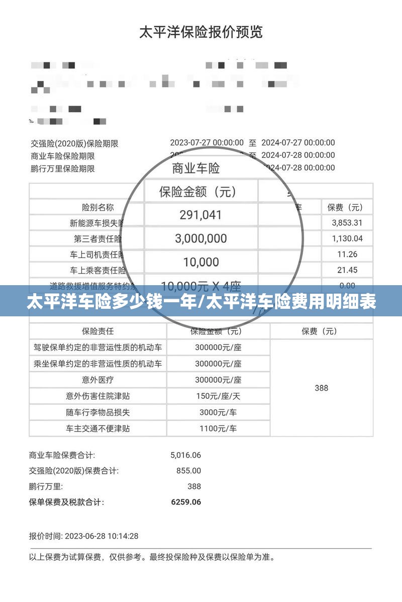 太平洋车险多少钱一年/太平洋车险费用明细表 太平洋车险多少钱一年/太平洋车险费用明细表
