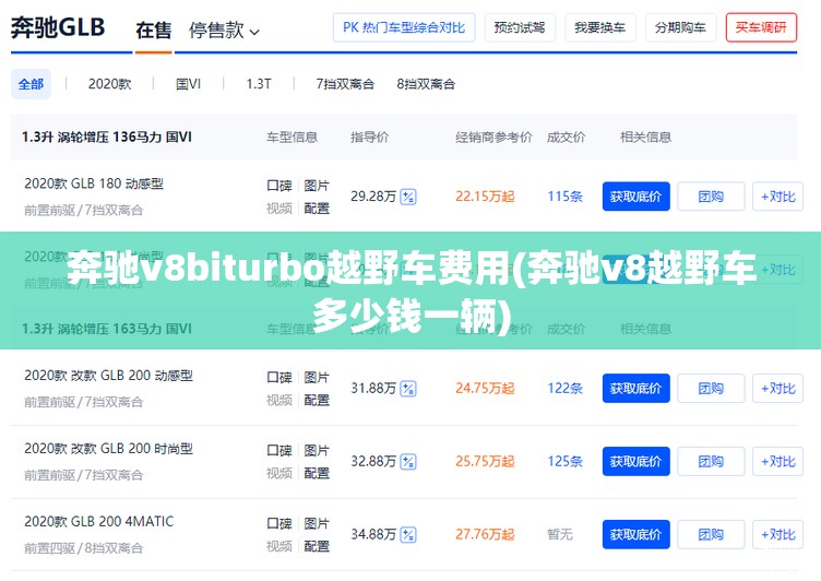 奔驰v8biturbo越野车费用(奔驰v8越野车多少钱一辆) 奔驰v8biturbo越野车费用(奔驰v8越野车多少钱一辆)