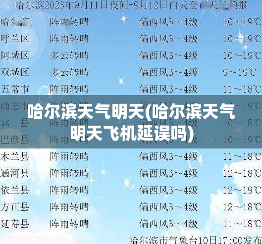 哈尔滨天气明天(哈尔滨天气明天飞机延误吗) 哈尔滨天气明天(哈尔滨天气明天飞机延误吗)