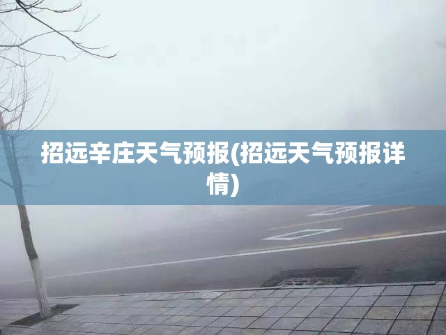 招远辛庄天气预报(招远天气预报详情)