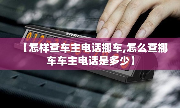 【怎样查车主电话挪车,怎么查挪车车主电话是多少】