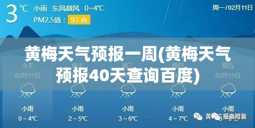 黄梅天气预报一周(黄梅天气预报40天查询百度)
