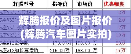 辉腾报价及图片报价(辉腾汽车图片实拍) 辉腾报价及图片报价(辉腾汽车图片实拍)
