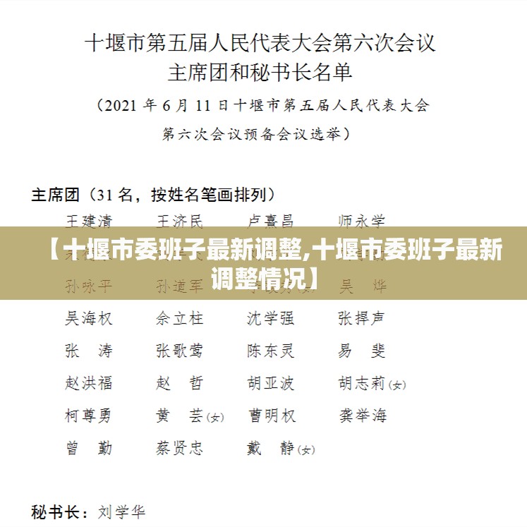 【十堰市委班子最新调整,十堰市委班子最新调整情况】