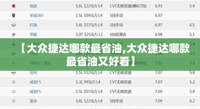 【大众捷达哪款最省油,大众捷达哪款最省油又好看】
