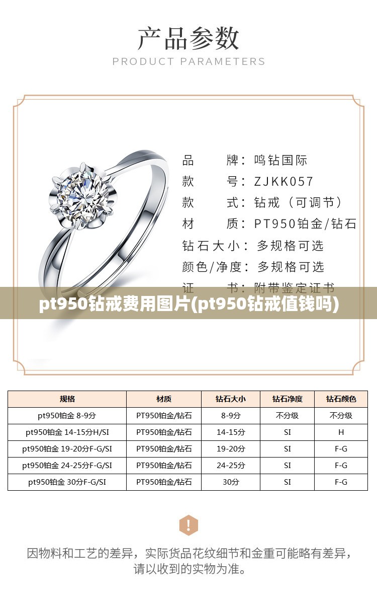 pt950钻戒费用图片(pt950钻戒值钱吗)