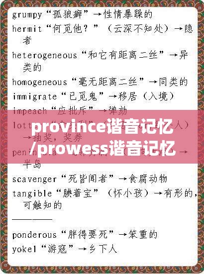 province谐音记忆/prowess谐音记忆
