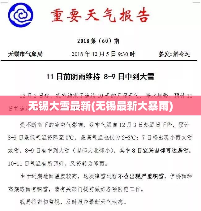 无锡大雪最新(无锡最新大暴雨)