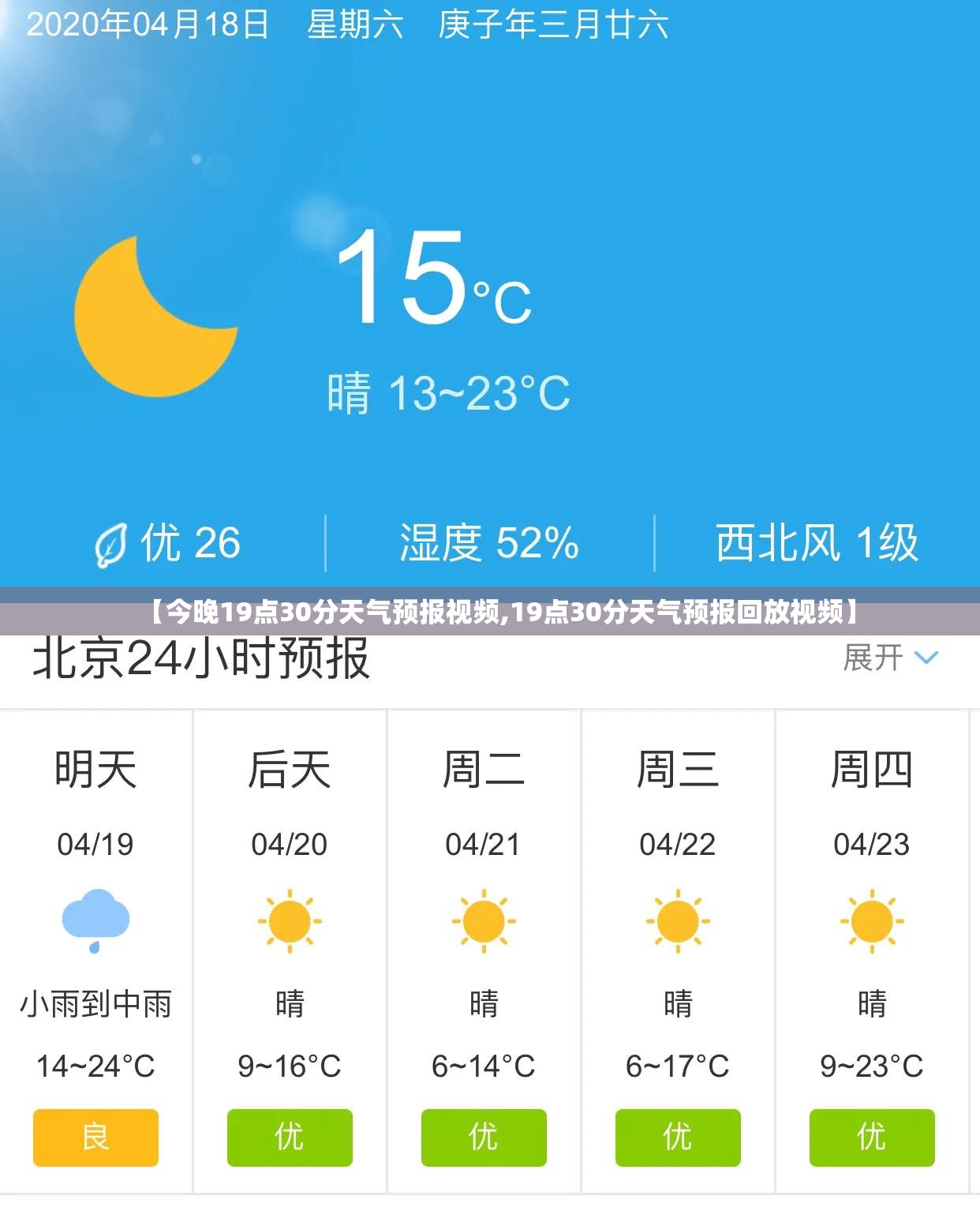 【今晚19点30分天气预报视频,19点30分天气预报回放视频】