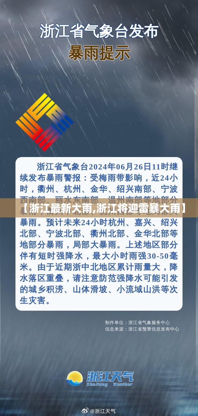 【浙江最新大雨,浙江将迎雷暴大雨】