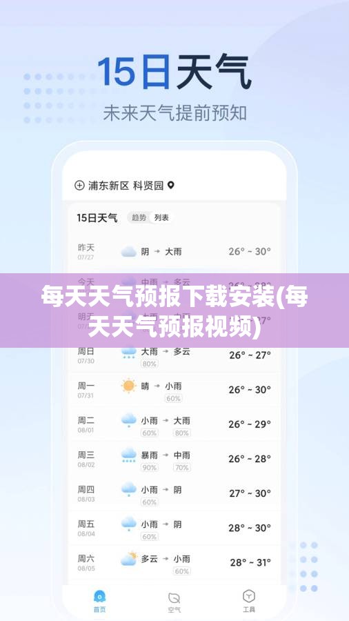 每天天气预报下载安装(每天天气预报视频) 每天天气预报下载安装(每天天气预报视频)