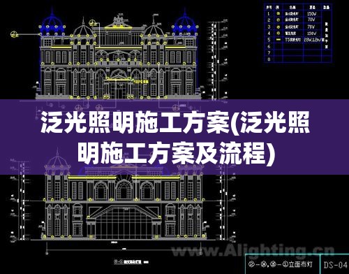 泛光照明施工方案(泛光照明施工方案及流程) 泛光照明施工方案(泛光照明施工方案及流程)
