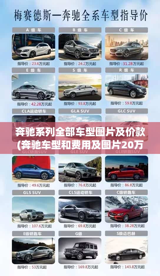 奔驰系列全部车型图片及价款(奔驰车型和费用及图片20万)