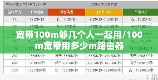 宽带100m够几个人一起用/100m宽带用多少m路由器
