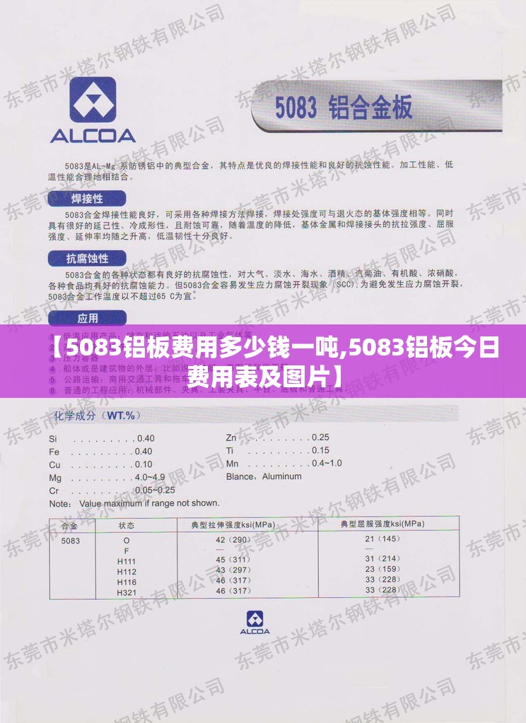 【5083铝板费用多少钱一吨,5083铝板今日费用表及图片】