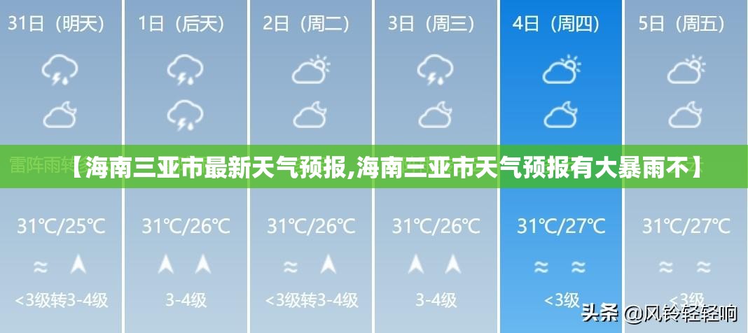 【海南三亚市最新天气预报,海南三亚市天气预报有大暴雨不】