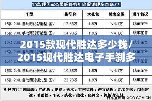 2015款现代胜达多少钱/2015现代胜达电子手刹多少钱