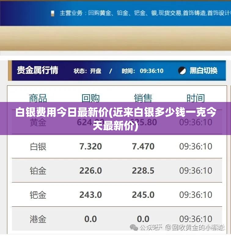 白银费用今日最新价(近来白银多少钱一克今天最新价) 白银费用今日最新价(近来白银多少钱一克今天最新价)