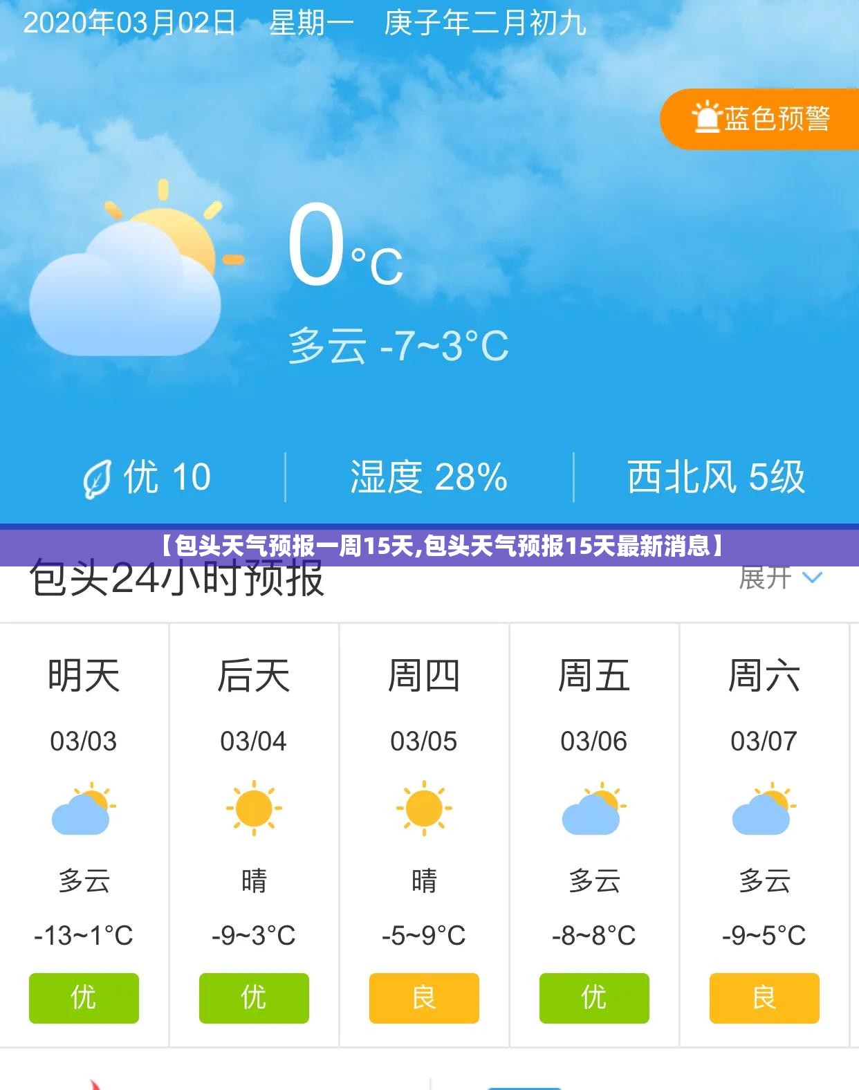 【包头天气预报一周15天,包头天气预报15天最新消息】