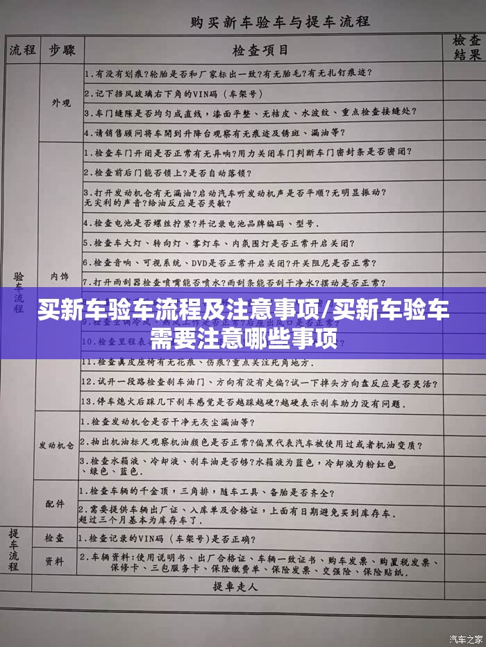 买新车验车流程及注意事项/买新车验车需要注意哪些事项 买新车验车流程及注意事项/买新车验车需要注意哪些事项
