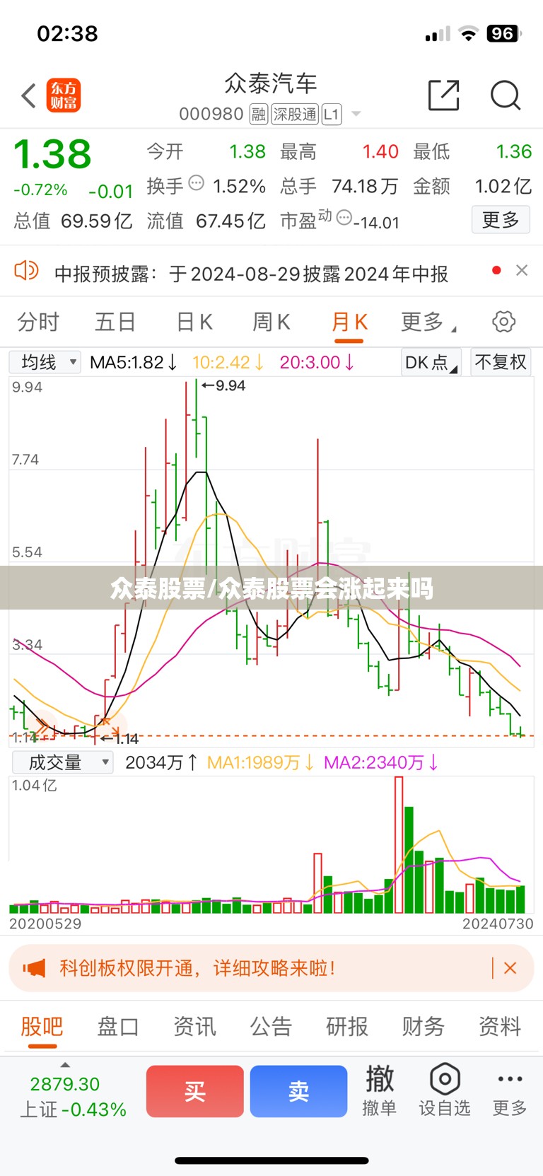 众泰股票/众泰股票会涨起来吗 众泰股票/众泰股票会涨起来吗