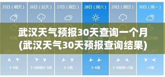 武汉天气预报30天查询一个月(武汉天气30天预报查询结果)