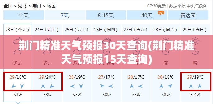 荆门精准天气预报30天查询(荆门精准天气预报15天查询)