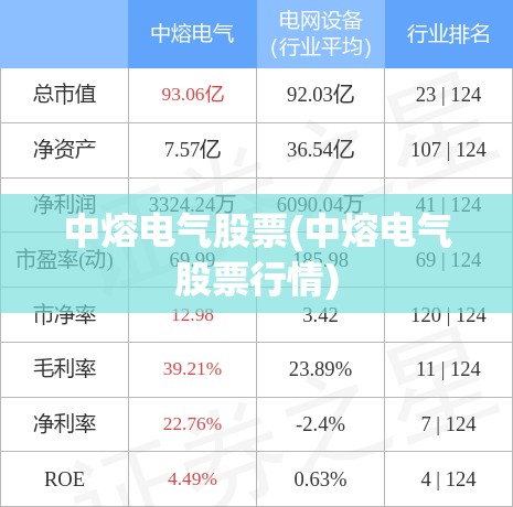 中熔电气股票(中熔电气股票行情)