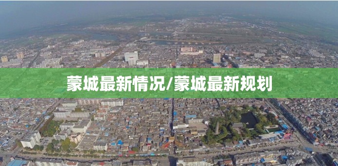 蒙城最新情况/蒙城最新规划