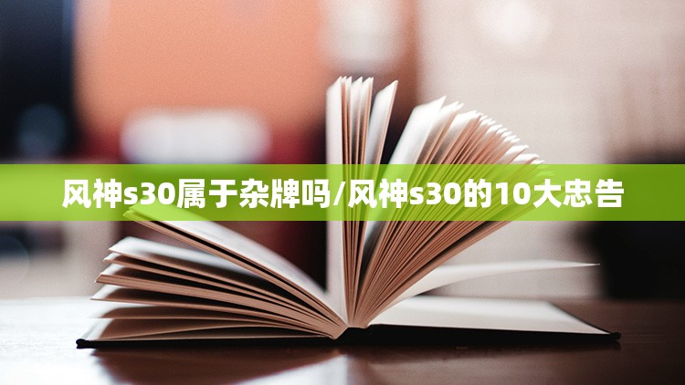 风神s30属于杂牌吗/风神s30的10大忠告