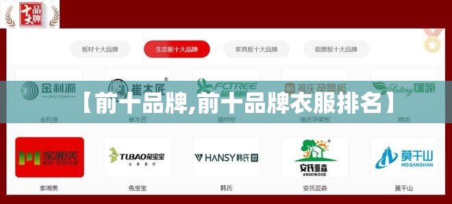 【前十品牌,前十品牌衣服排名】
