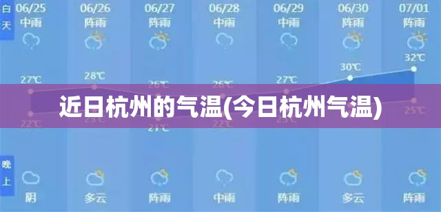 近日杭州的气温(今日杭州气温) 近日杭州的气温(今日杭州气温)