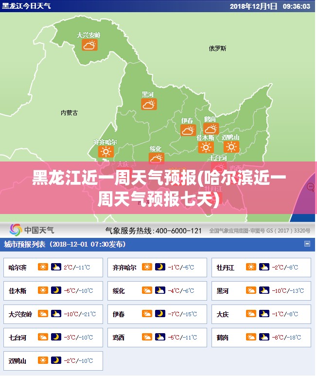 黑龙江近一周天气预报(哈尔滨近一周天气预报七天)