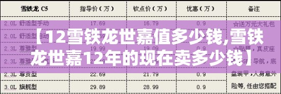 【12雪铁龙世嘉值多少钱,雪铁龙世嘉12年的现在卖多少钱】