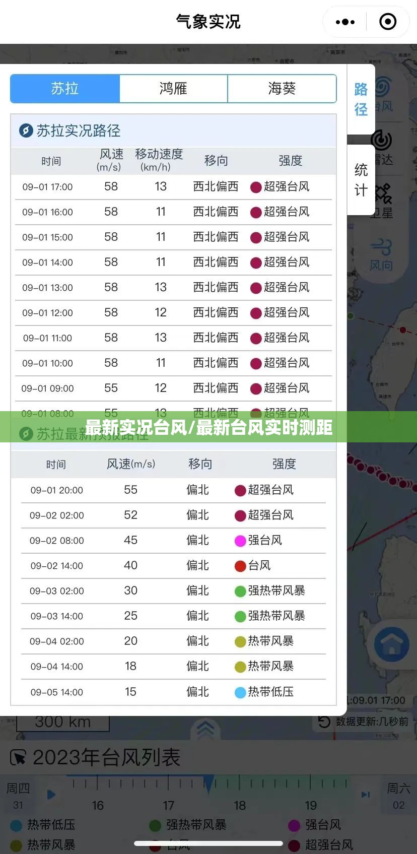 最新实况台风/最新台风实时测距