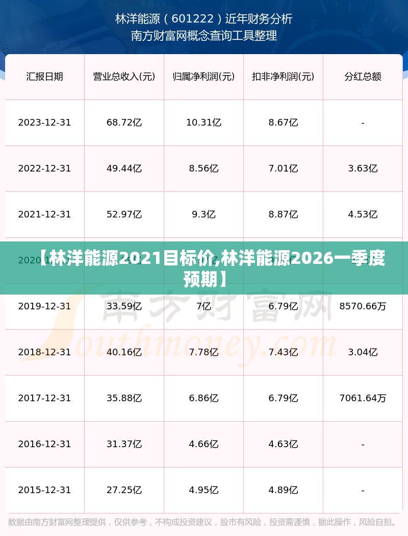 【林洋能源2021目标价,林洋能源2026一季度预期】