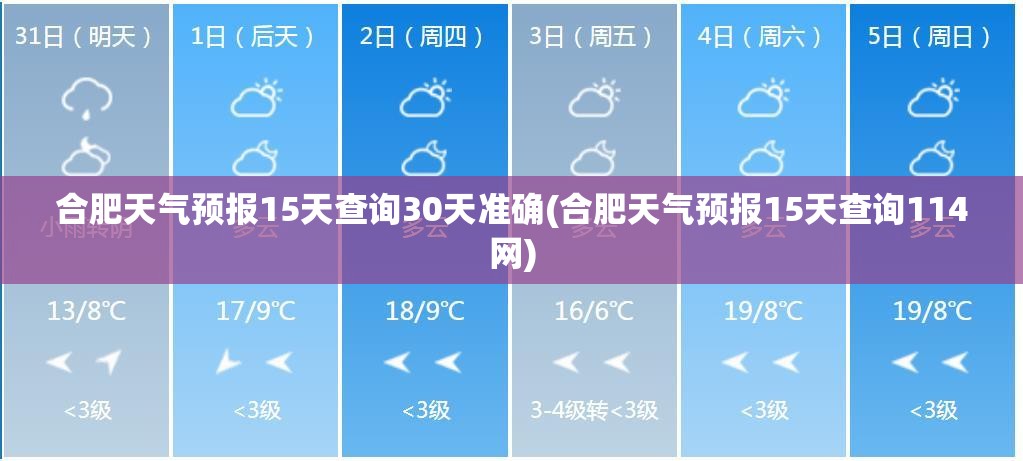 合肥天气预报15天查询30天准确(合肥天气预报15天查询114网)