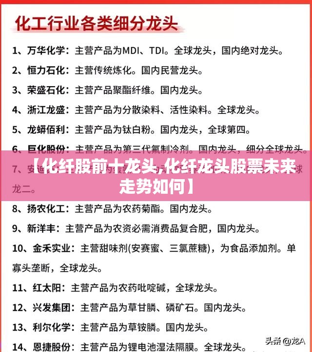 【化纤股前十龙头,化纤龙头股票未来走势如何】