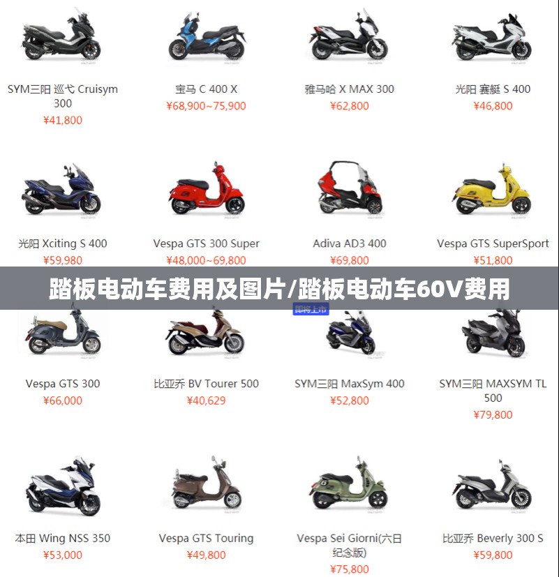 踏板电动车费用及图片/踏板电动车60V费用