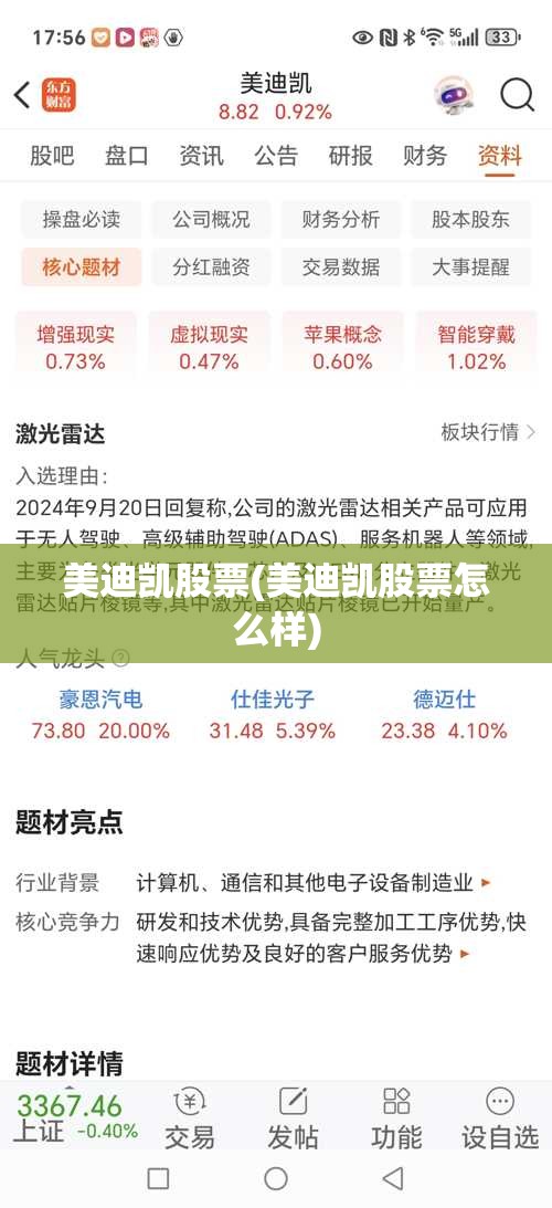 美迪凯股票(美迪凯股票怎么样)