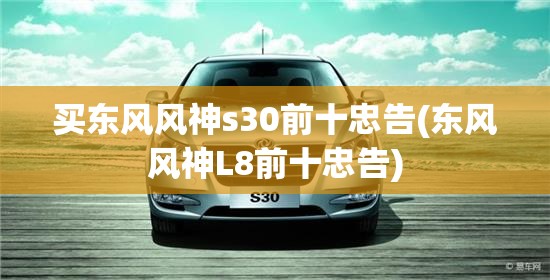 买东风风神s30前十忠告(东风风神L8前十忠告)