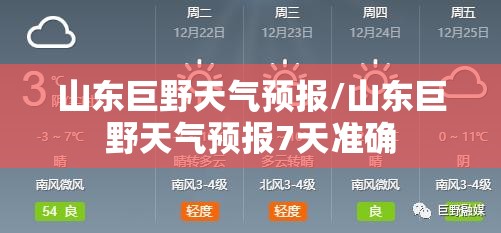 山东巨野天气预报/山东巨野天气预报7天准确